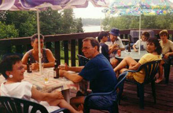 Dining balcony at fishing lodge